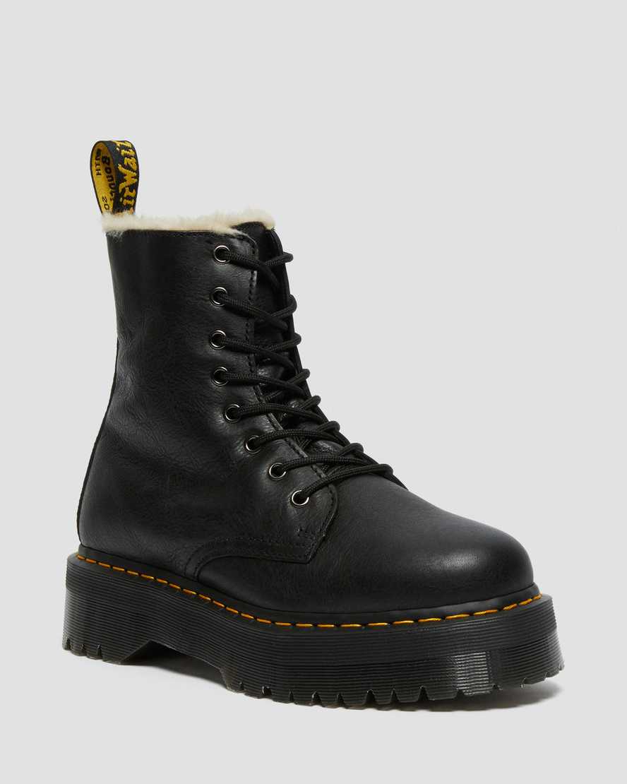 Dr. Martens Jadon Deri Faux Fur Lined Erkek Kalın Tabanlı Botlar - Bot Siyah |EHJXO4765|